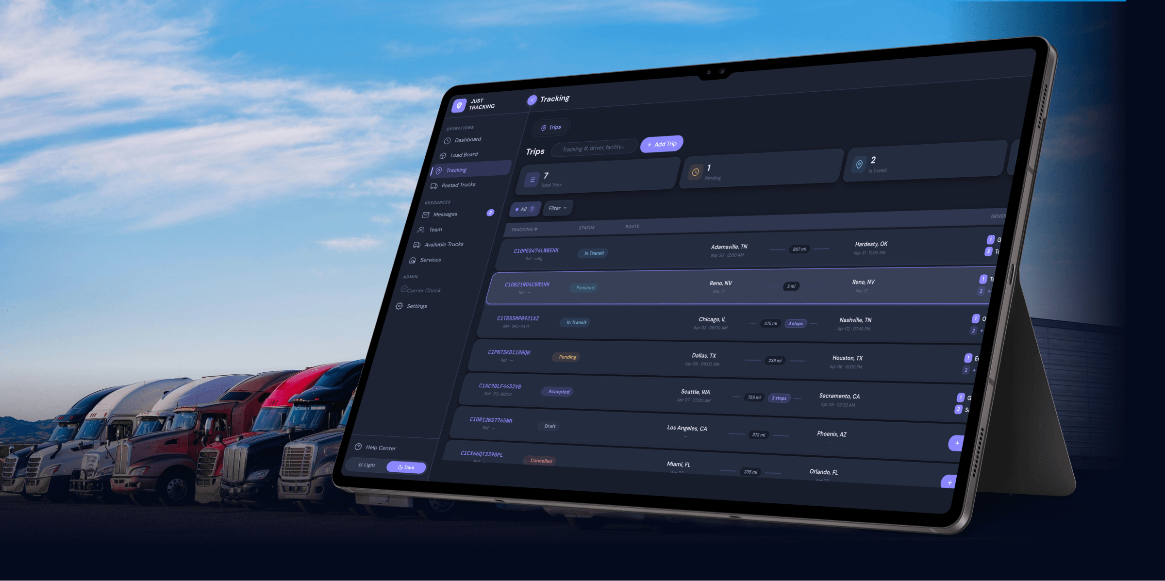Just Tracking for Carriers: Searching, Booking, and Managing Your Fleet Without the Multi-App Mess
